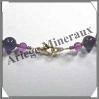 AMETHYSTE Fonce - Collier Perles 10 mm - 50 cm - M001