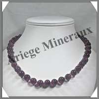 AMETHYSTE - Collier Perles 10 mm - 46 cm - M002