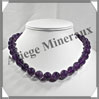 AMETHYSTE Fonce - Collier Perles 12 mm - 48 cm - M002 Uruguay