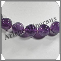AMETHYSTE Fonce - Collier Perles 12 mm - 48 cm - M002