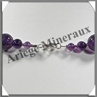 AMETHYSTE Fonce - Collier Perles 12 mm - 48 cm - M002