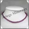 AMETHYSTE - Collier Perles 6 mm - 43 cm - C001 Brsil