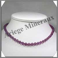 AMETHYSTE - Collier Perles 6 mm - 43 cm - C001