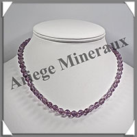 AMETHYSTE - Collier Perles 6 mm - 43 cm - M001