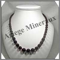 AMETHYSTE Fonce - Collier Perles 6  12 mm en dgrad - 50 cm - M001