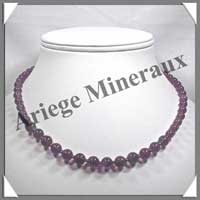 AMETHYSTE - Collier Perles 6 et 8 mm en dgrad - 44 cm - C001