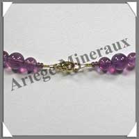 AMETHYSTE - Collier Perles 6 et 8 mm en altern - 45 cm - C002