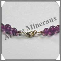 AMETHYSTE - Collier Perles 6 et 8 mm en altern - 43 cm - C003
