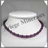 AMETHYSTE - Collier Perles 6 et 8 mm en altern - 43 cm - C004 Brsil