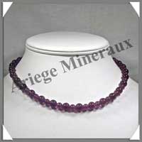 AMETHYSTE - Collier Perles 6 et 8 mm en altern - 43 cm - C004
