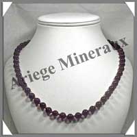 AMETHYSTE Fonce - Collier Perles 8 mm - 50 cm - M001