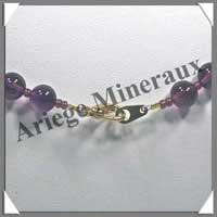 AMETHYSTE Fonce - Collier Perles 8 mm - 53 cm - M002