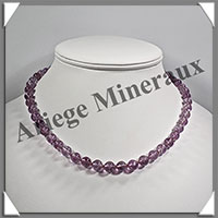 AMETHYSTE Claire - Collier Perles 8 mm - 43 cm - M003
