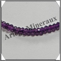 AMETHYSTE Fonce - Collier Compos - Soucoupes 5x3 mm - 41 cm - Z001