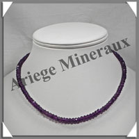 AMETHYSTE Fonce - Collier Compos - Soucoupes 5x3 mm - 41 cm - Z002