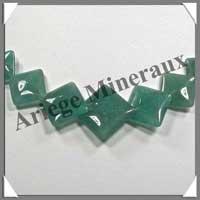 AVENTURINE - Collier Compos - Carrs en Dgrad et Perles 8 mm - 45 cm - M001