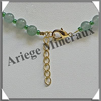 AVENTURINE - Collier Compos - 5 Carrs 20x20 mm et Perles 6 mm - 49 cm - M004