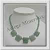 AVENTURINE - Collier Compos - 5 Carrs 20x20 mm et Perles 6 mm - 50 cm - M005 Brsil