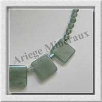 AVENTURINE - Collier Compos - 5 Carrs 20x20 mm et Perles 6 mm - 50 cm - M006