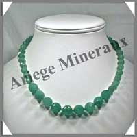 AVENTURINE - Collier Perles Facetes 8 et 12 mm en dgrad - 46 cm - A002