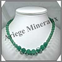 AVENTURINE - Collier Perles Facetes 8 et 12 mm en dgrad - 47 cm - A003
