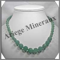 AVENTURINE - Collier Perles Facetes 8 et 12 mm en dgrad - 47 cm - A005