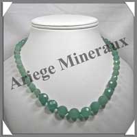 AVENTURINE - Collier Perles Facetes 8 et 12 mm en dgrad - 46 cm - A006