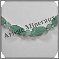 AVENTURINE - Collier Compos - Twist 14x8 mm et Perles 8 mm - 48 cm - M003