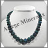 AZURITE CHRYSOCOLLE - Collier Perles 10  20 mm en dgrad - 48 cm - M001 Afrique du Sud
