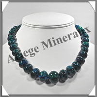 AZURITE CHRYSOCOLLE - Collier Perles 10  20 mm en dgrad - 45 cm - M002