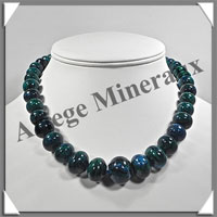 AZURITE CHRYSOCOLLE - Collier Perles 10  20 mm en dgrad - 44 cm - M003