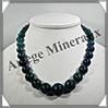 AZURITE CHRYSOCOLLE - Collier Perles 10  20 mm en dgrad - 46 cm - M004 Afrique du Sud