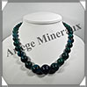 AZURITE CHRYSOCOLLE - Collier Perles 10  20 mm en dgrad - 46 cm - M005 Afrique du Sud