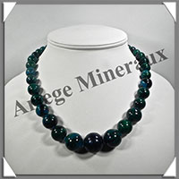 AZURITE CHRYSOCOLLE - Collier Perles 10  20 mm en dgrad - 46 cm - M005