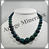 AZURITE CHRYSOCOLLE - Collier Perles 10  20 mm en dgrad - 46 cm - M006 Afrique du Sud