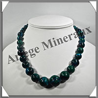 AZURITE CHRYSOCOLLE - Collier Perles 10  20 mm en dgrad - 46 cm - M006