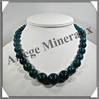 AZURITE CHRYSOCOLLE - Collier Perles 10  20 mm en dgrad - 46 cm - M007