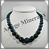AZURITE CHRYSOCOLLE - Collier Perles 10  20 mm en dgrad - 46 cm - M008 Afrique du Sud