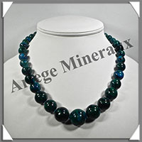 AZURITE CHRYSOCOLLE - Collier Perles 10  20 mm en dgrad - 46 cm - M008