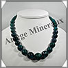 AZURITE CHRYSOCOLLE - Collier Perles 10  20 mm en dgrad - 46 cm - M009 Afrique du Sud