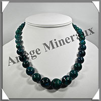 AZURITE CHRYSOCOLLE - Collier Perles 10  20 mm en dgrad - 46 cm - M009