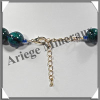 AZURITE CHRYSOCOLLE - Collier Perles 14 mm - 47 cm - M001