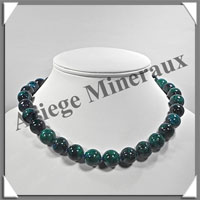 AZURITE CHRYSOCOLLE - Collier Perles 14 mm - 47 cm - M003