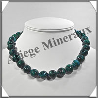 AZURITE CHRYSOCOLLE - Collier Perles 14 mm - 47 cm - M004