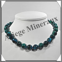 AZURITE CHRYSOCOLLE - Collier Perles 14 mm - 47 cm - M005
