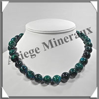 AZURITE CHRYSOCOLLE - Collier Perles 14 mm - 47 cm - M006