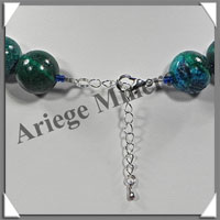 AZURITE CHRYSOCOLLE - Collier Perles 16 mm - 46 cm - M004