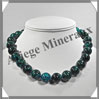 AZURITE CHRYSOCOLLE - Collier Perles 16 mm - 45 cm - M005 Afrique du Sud
