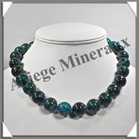 AZURITE CHRYSOCOLLE - Collier Perles 16 mm - 45 cm - M005