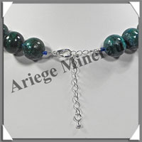 AZURITE CHRYSOCOLLE - Collier Perles 16 mm - 45 cm - M005
